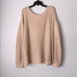 Oversized Knitted Sweater With Laced Back
